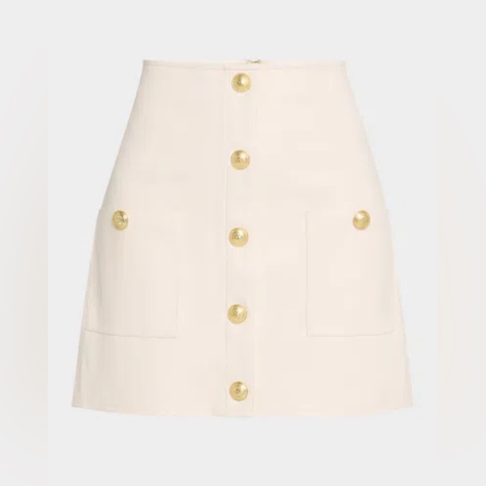🆕 L’AGENCE Truman Faux Leather Mini Skirt in Vintage White